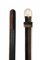 Two-tone suede belt with a metal buckle