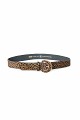 Leather pony skin belt with leopard print