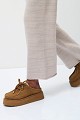 Suede slip-on shoes with faux fur