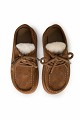 Suede slip-on shoes with faux fur