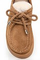 Suede slip-on shoes with faux fur