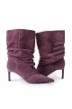Suede high-knee boots with gathered detailing