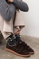 Suede sneakers with velcro straps
