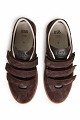 Suede sneakers with velcro straps