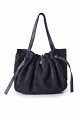 Ruched suede shoulder bag