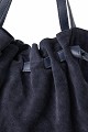 Ruched suede shoulder bag