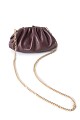 Leather clutch bag with a ruched design