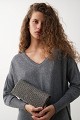 Σατεν clutch με στρας