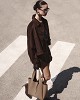 Shopper bag with a gold-tone buckle