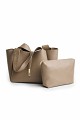 Shopper bag with a gold-tone buckle