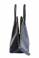 Handbag with asymmetric shape and croc-effect texture