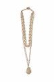 Double-layer necklace with rhinestone detailing