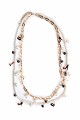 Double-layer necklace with chain and pearls