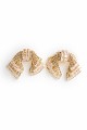 Bow-shaped crystal earrings