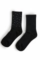 Ribbed socks with rhinestone embellishments