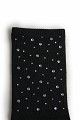 Ribbed socks with rhinestone embellishments