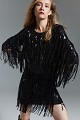 Blouse with sequins and fringe - Gold label