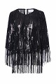 Blouse with sequins and fringe - Gold label