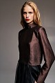 Bluză scurtă cu finisaj metalizat - Gold label