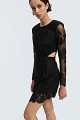 Rochie scurtă cu dantelă și pietricele - Gold Label