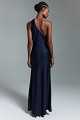Vestido largo asimétrico con fruncidos - Gold Label