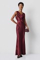 Rochie lungă drapată cu aspect satinat - Gold Label