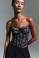 Lace bustier with rhinestones - Gold label