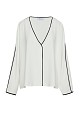 Blusa de dos tonos de manga larga