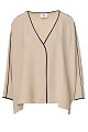 Long-sleeved two-tone blouse