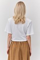 Gathered crop top with short sleeves
