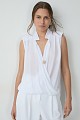 Wrap sleeveless blouse