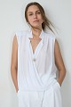 Wrap sleeveless blouse