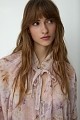 Floral shirt with self-tie