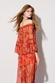 Off-shoulder paisley blouse
