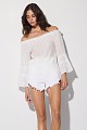 Blusa con hombros descubiertos y volantes