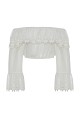 Off-shoulder lace blouse