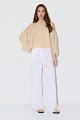 Blusa globo con hombros descubiertos y fruncidos