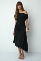 Midi asymmetric gathered dress