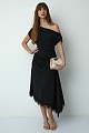 Midi asymmetric gathered dress