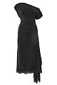 Midi asymmetric gathered dress