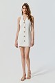 Vestido mini con botones adornados con joyas