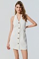 Vestido mini con botones adornados con joyas