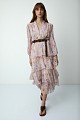 Vestido maxi floral volantes