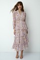Vestido maxi floral volantes