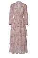 Vestido maxi floral volantes