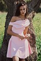Mini draped dress with pleats