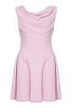 Mini draped dress with pleats