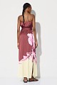Vestido largo sin tirantes con diseño floral