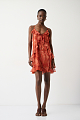 Mini printed dress with ruffles