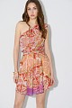 Printed one-shoulder mini dress